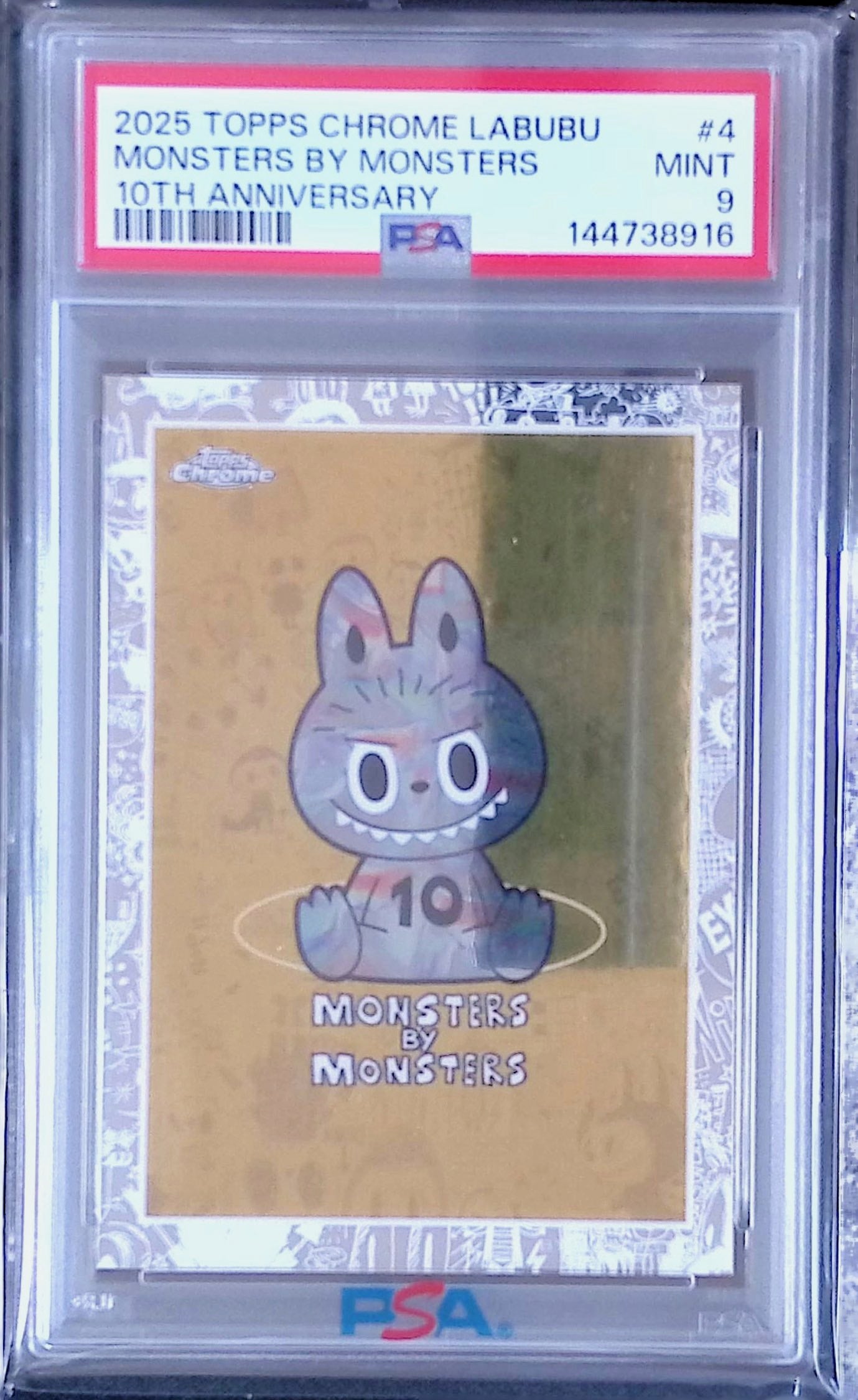 Chrome LABUBU MONSTERS BY MONSTERS PSA9