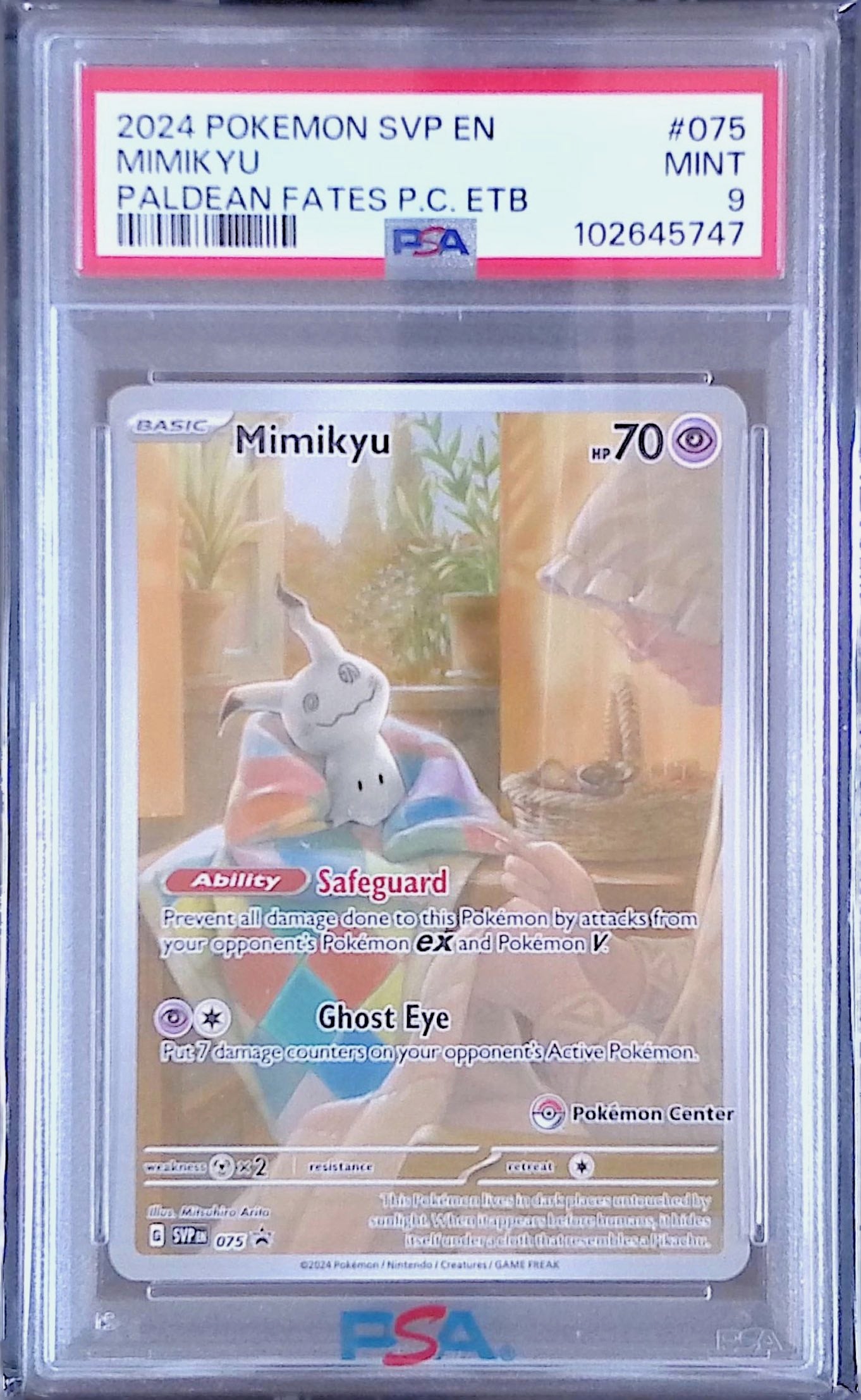 Mimikyu Pokemoncenterロゴ入り PSA9