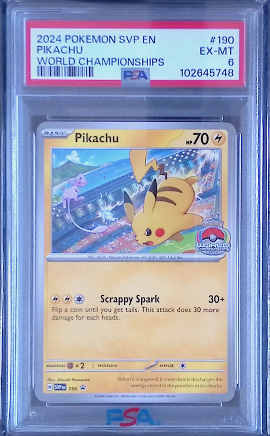 Pikachu WORLD CHANPIONSHIPS2024ロゴ入り PSA6